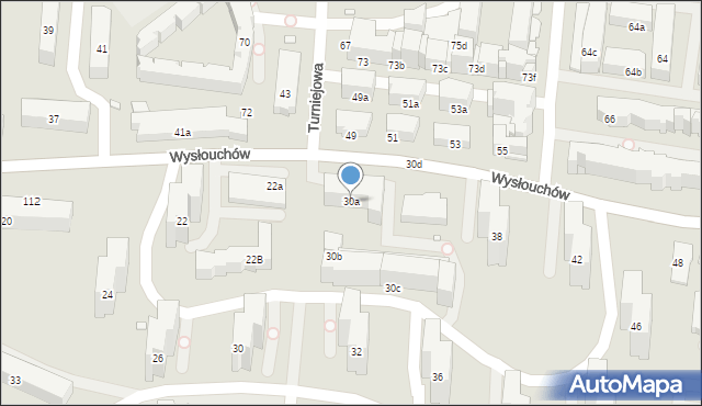 Kraków, Wysłouchów Marii i Bolesława, 30a, mapa Krakowa