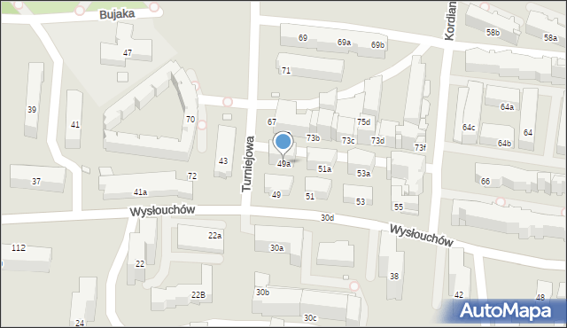 Kraków, Wysłouchów Marii i Bolesława, 49a, mapa Krakowa