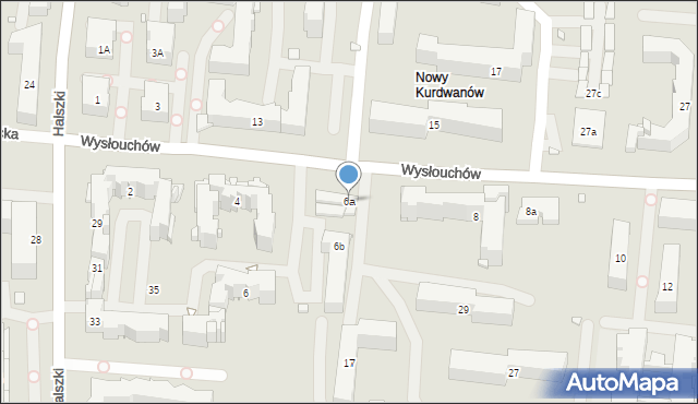 Kraków, Wysłouchów Marii i Bolesława, 6a, mapa Krakowa