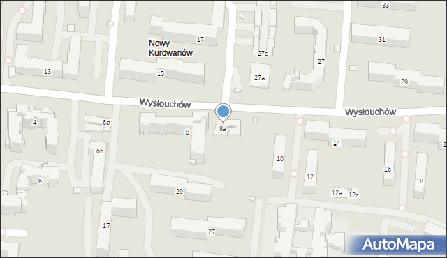 Kraków, Wysłouchów Marii i Bolesława, 8a, mapa Krakowa