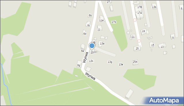 Kraków, Wyrwa, 13, mapa Krakowa