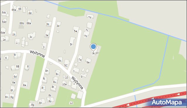 Kraków, Wyżynna, 7f, mapa Krakowa