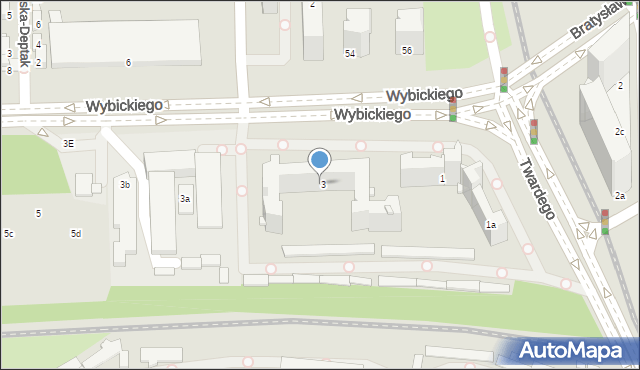 Kraków, Wybickiego Józefa, gen., 3, mapa Krakowa