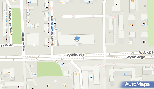 Kraków, Wybickiego Józefa, gen., 6, mapa Krakowa