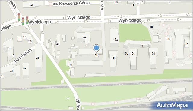 Kraków, Wybickiego Józefa, gen., 7b, mapa Krakowa