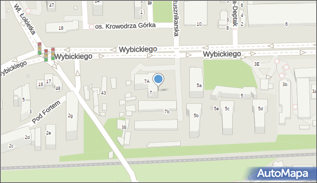 Kraków, Wybickiego Józefa, gen., 7c, mapa Krakowa