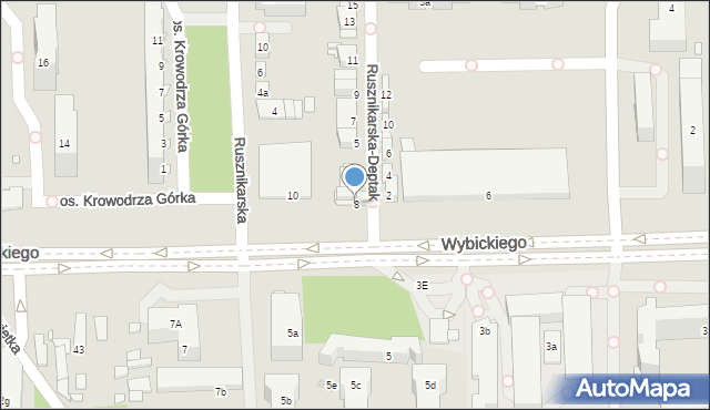 Kraków, Wybickiego Józefa, gen., 8, mapa Krakowa