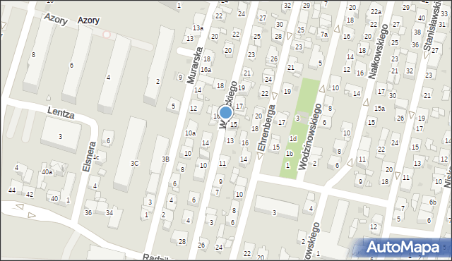 Kraków, Wysockiego Piotra, 15a, mapa Krakowa