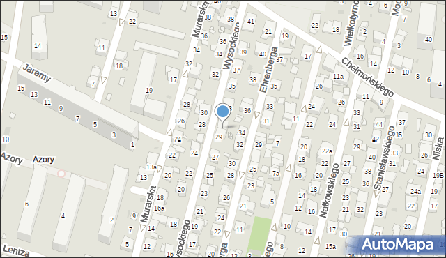 Kraków, Wysockiego Piotra, 31, mapa Krakowa