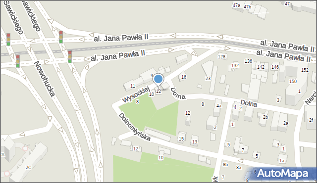 Kraków, Wysockiej Stanisławy, 12, mapa Krakowa