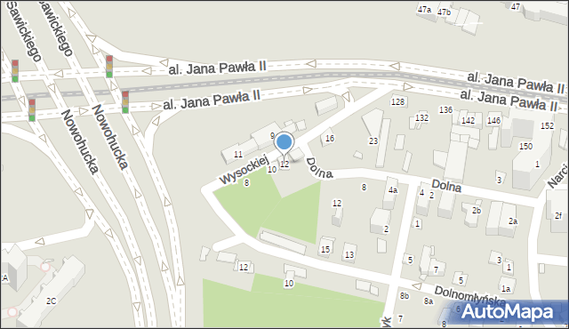 Kraków, Wysockiej Stanisławy, 12, mapa Krakowa