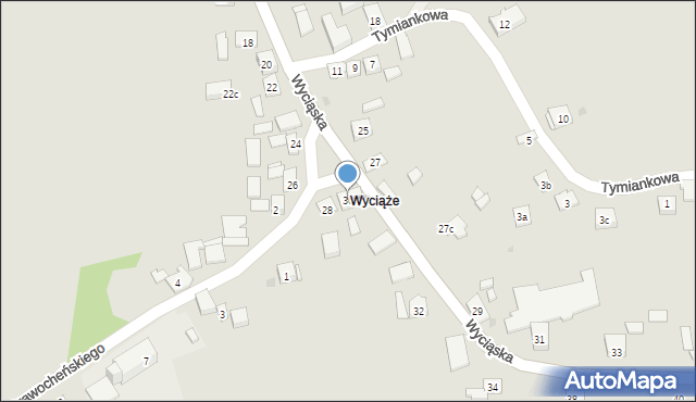 Kraków, Wyciąska, 30, mapa Krakowa