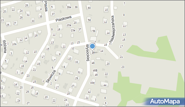 Krasnystaw, Wysockiej, 50, mapa Krasnystaw