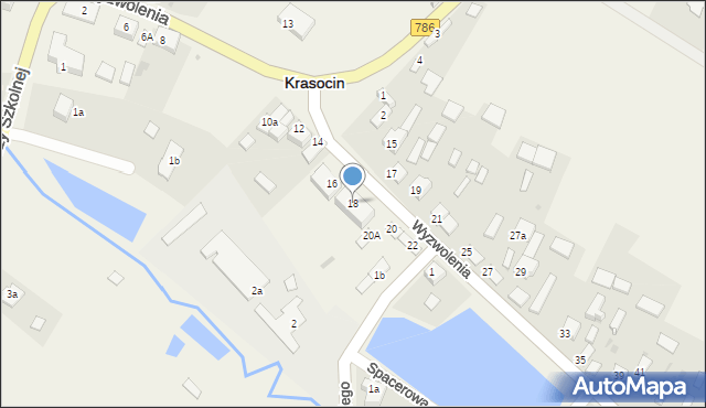 Krasocin, Wyzwolenia, 18, mapa Krasocin