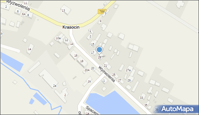Krasocin, Wyzwolenia, 19, mapa Krasocin