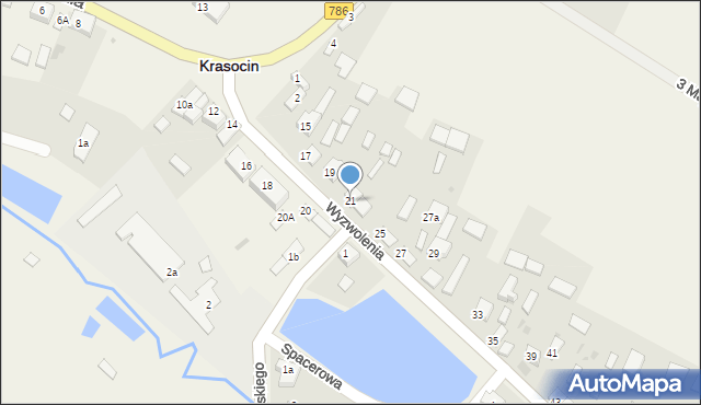 Krasocin, Wyzwolenia, 21, mapa Krasocin
