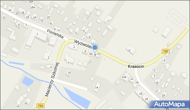 Krasocin, Wyzwolenia, 8, mapa Krasocin