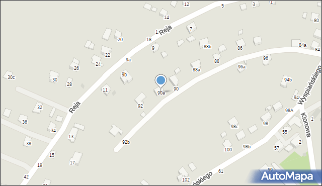Krosno, Wyspiańskiego Stanisława, 90a, mapa Krosna