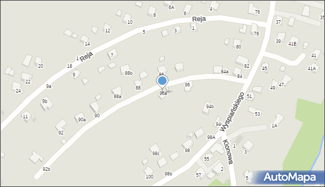Krosno, Wyspiańskiego Stanisława, 96a, mapa Krosna