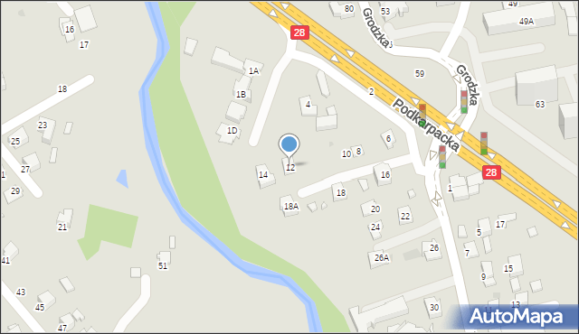 Krosno, Wyszyńskiego Stefana, ks. kard., 12, mapa Krosna