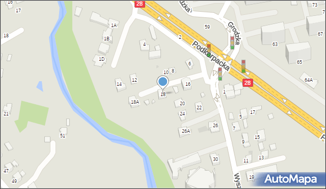 Krosno, Wyszyńskiego Stefana, ks. kard., 18, mapa Krosna