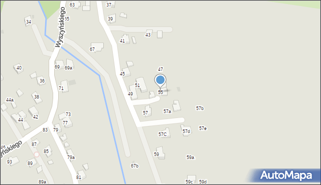 Krosno, Wyszyńskiego Stefana, ks. kard., 55, mapa Krosna