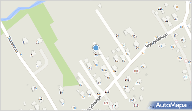 Krosno, Wyszyńskiego Stefana, ks. kard., 70, mapa Krosna