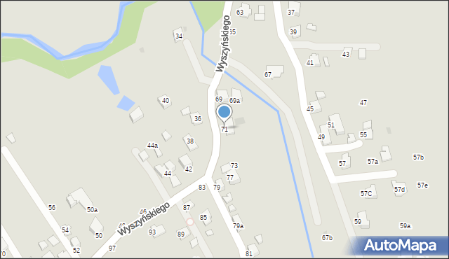 Krosno, Wyszyńskiego Stefana, ks. kard., 71, mapa Krosna