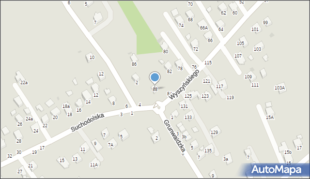 Krosno, Wyszyńskiego Stefana, ks. kard., 88, mapa Krosna