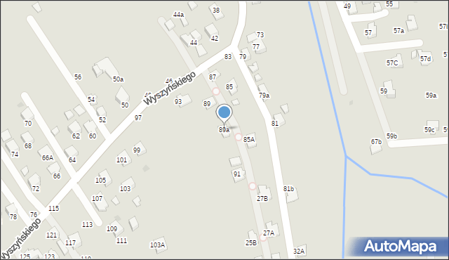 Krosno, Wyszyńskiego Stefana, ks. kard., 89a, mapa Krosna
