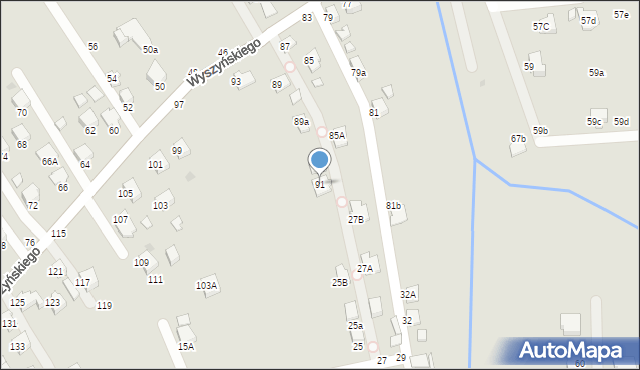 Krosno, Wyszyńskiego Stefana, ks. kard., 91, mapa Krosna