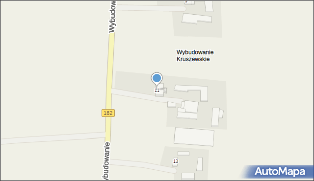 Kruszewo, Wybudowanie, 11, mapa Kruszewo