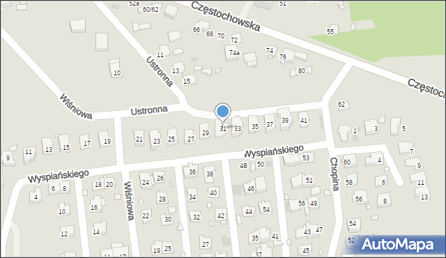 Krzepice, Wyspiańskiego Stanisława, 31, mapa Krzepice