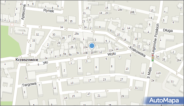 Krzeszowice, Wyki Kazimierza, 10, mapa Krzeszowice