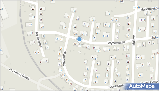 Krzeszowice, Wyzwolenia, 21, mapa Krzeszowice