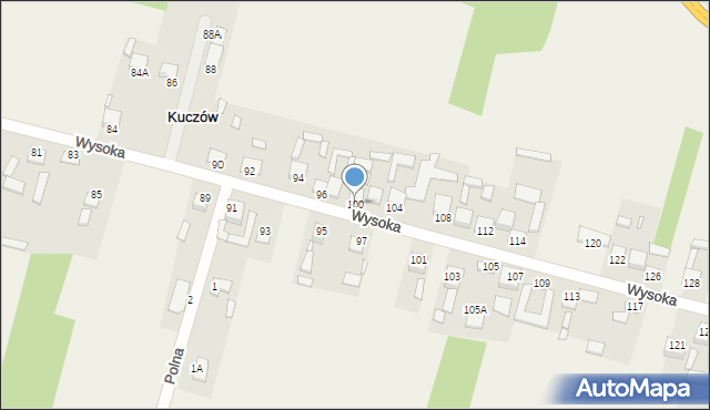 Kuczów, Wysoka, 100, mapa Kuczów