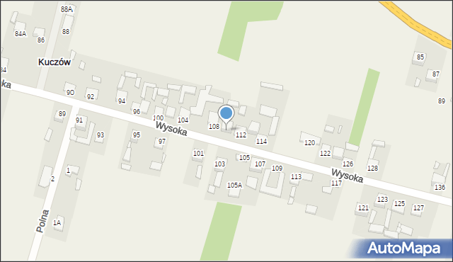 Kuczów, Wysoka, 110, mapa Kuczów