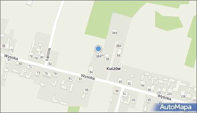 Kuczów, Wysoka, 84A, mapa Kuczów