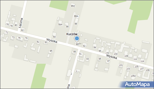 Kuczów, Wysoka, 90, mapa Kuczów