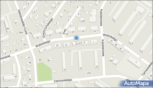 Kutno, Wybickiego Józefa, gen., 11, mapa Kutno