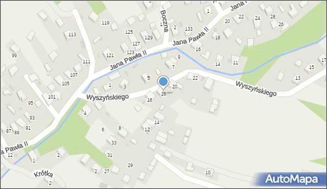 Kwaczała, Wyszyńskiego Stefana, ks. prym. kard., 18, mapa Kwaczała