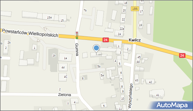 Kwilcz, Wyszyńskiego Stefana, ks. kard., 3, mapa Kwilcz