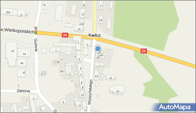 Kwilcz, Wyszyńskiego Stefana, ks. kard., 44, mapa Kwilcz