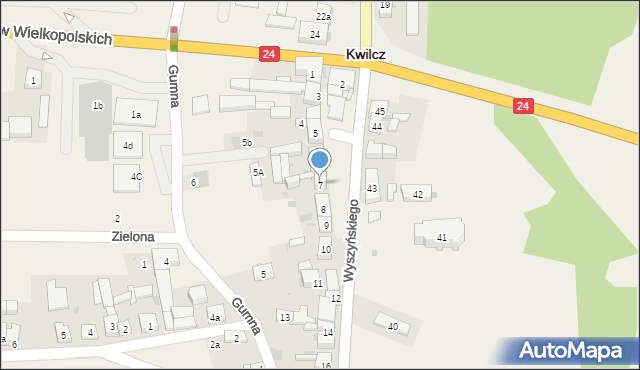 Kwilcz, Wyszyńskiego Stefana, ks. kard., 7, mapa Kwilcz