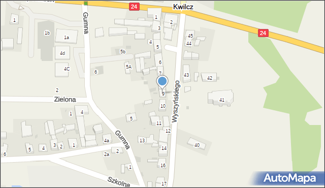 Kwilcz, Wyszyńskiego Stefana, ks. kard., 9, mapa Kwilcz