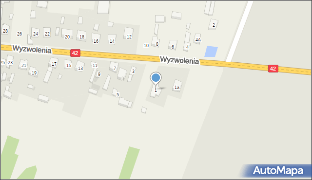 Ładzice, Wyzwolenia, 1, mapa Ładzice