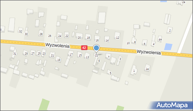 Ładzice, Wyzwolenia, 11, mapa Ładzice