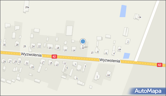 Ładzice, Wyzwolenia, 12, mapa Ładzice