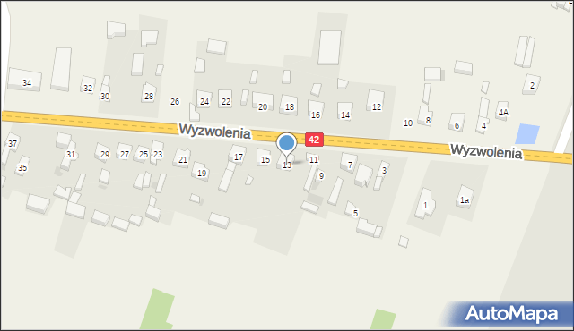 Ładzice, Wyzwolenia, 13, mapa Ładzice