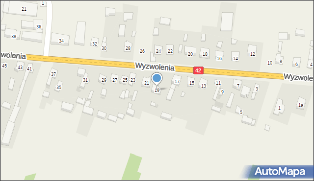 Ładzice, Wyzwolenia, 19, mapa Ładzice